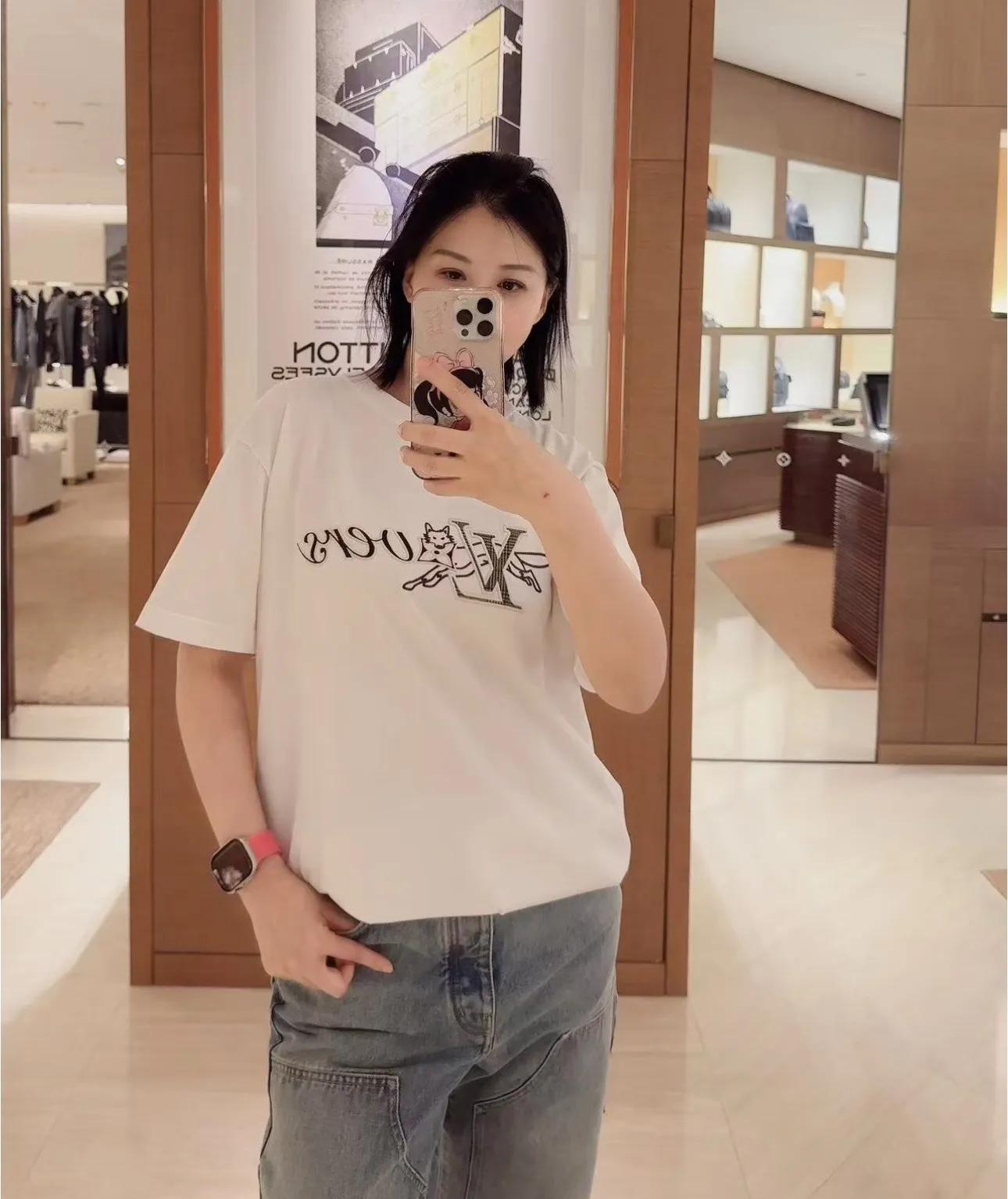 Louis Vuitton/Louis Vuitton fox letter embroidered knitted short sleeves